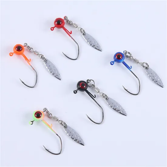 Multi Color Jig Mini Head Hook Soft Worm Fishing Tackle Accessories